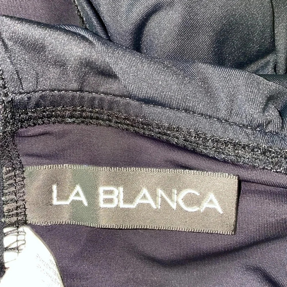 LA BLANCA Island Goddess One piece swimsuit triple straps black NEW size 18W - Picture 9 of 14